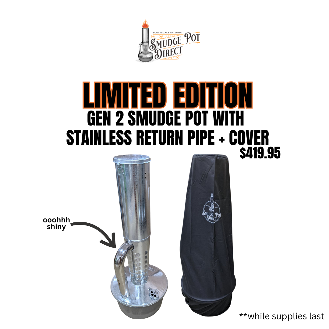 Limited Edition  Gen2 Smudge Pot Outdoor Heater with Stainless Pipe and Cover
